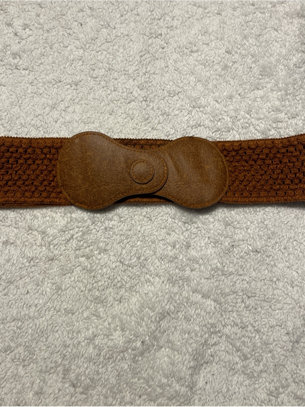 Vintage Elastic Waist Belt with Leather Snap Closure